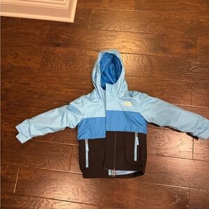 The North Face Light Blue and Black Hooded Jacket